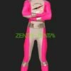 Power Ranger-Operation Overdrive Pink And White Lycra Zentai Suit