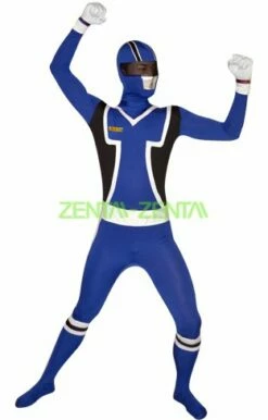 Power Ranger Rainbow Force Costume | Black And Blue Spandex Lycra Zentai