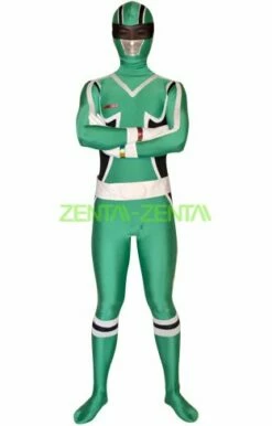 Power Ranger Rainbow Force Costume | Black And Green Spandex Lycra Zentai