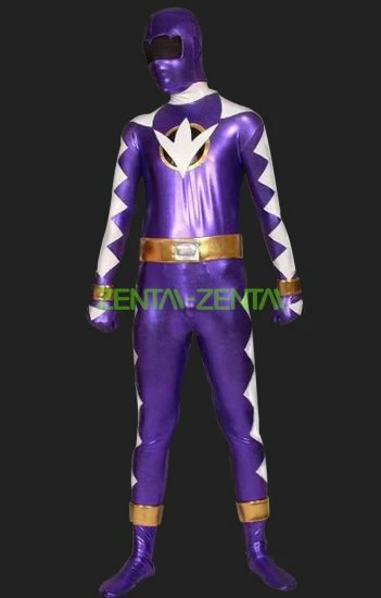 Power Rangers Dino Thunder | Purple And White Zentai Suits 1 Power Rangers Dino Thunder | Purple And White Zentai Suits