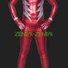 Power Rangers- Jungle Fury-Red And Silver Lycra Full Body Catsuit
