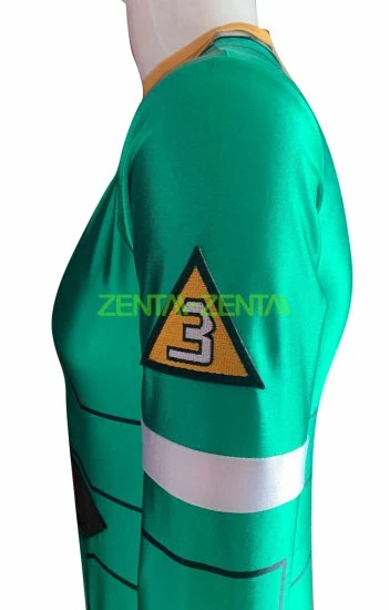 Power Rangers Turbo Ranger Green Satin Costume 5 Power Rangers Turbo Ranger Green Satin Costume - Image 5