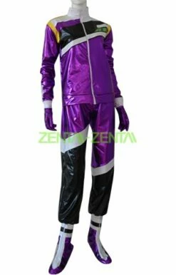 Purple And Black Shiny Metallic Supehro Costume