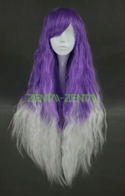 Purple And White Long Wig For Cosplay Show!