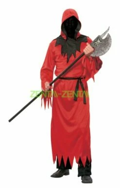 Red And Black Faceless Zombie Adult Halloween Costume