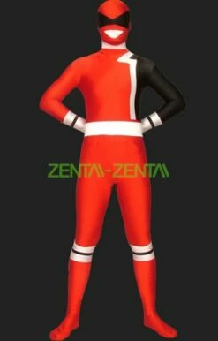 Red And Black Spandex Lycra Multi-Color Zentai Suit
