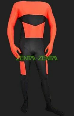 Red And Black Spandex Lycra Super Hero Catsuit