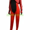 Red And Black Super Hero Catsuit With Jacket