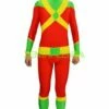 Red And Green Superhero Spandex Lycra Zentai Suit