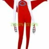 Red And White Spandex Lycra Zentai With Wings