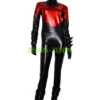 Red Nightwing Costume | Shiny Metallic Catsuit With 3D Writs