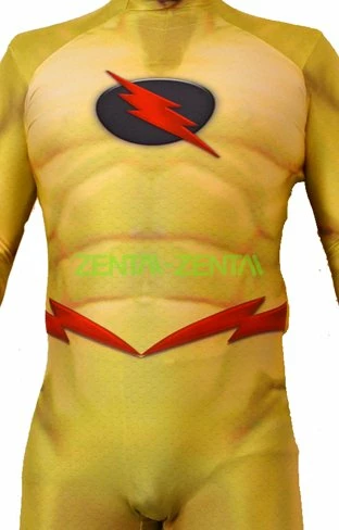 Reverse Flash DCUO Costume | Printed Spandex Lycra Zentai Suit 3 Reverse Flash DCUO Costume | Printed Spandex Lycra Zentai Suit - Image 3
