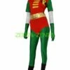 Robin Costume | Red And Green Spandex Lycra Leotard With Gloves