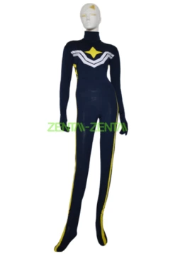 Rockman Costume | Dark Blue And Yellow Spandex Lycra Catsuit