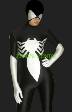 S-guy Black And White Spandex Lycra Full Body Suit