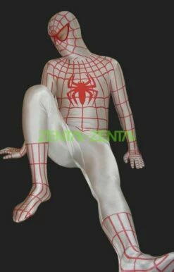 S-guy Red And White Spandex Lycra Full Body Suit