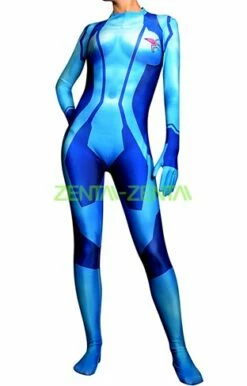 Samus Aran Zero Printed Spandex Lycra Costume With 3D Muscle Shades