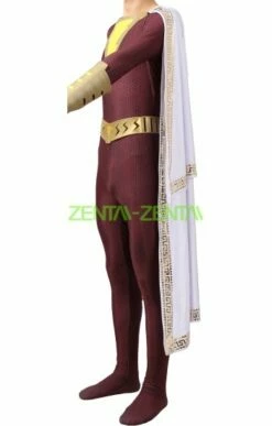 Shazam Printed Spandex Lycra Costume With Rubber Details And Cape -Ghostly Store shazam printed spandex lycra costume with rubber details and cape e027e6.image .351x550