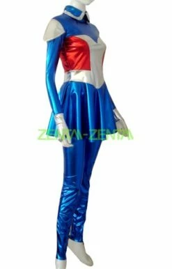 Shiny Blue And Red 2-Piece Costume For Female -Ghostly Store shiny blue and red 2 piece costume for female ceb152.image .312x488