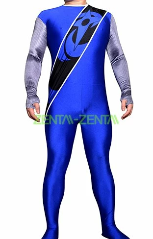 Shuriken Sentai Ninninger Blue Spandex Lycra Printed Costume 1 Shuriken Sentai Ninninger Blue Spandex Lycra Printed Costume