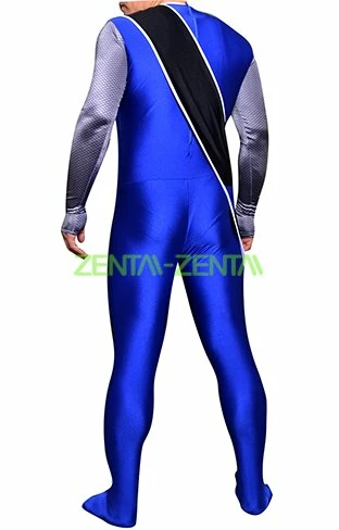 Shuriken Sentai Ninninger Blue Spandex Lycra Printed Costume 2 Shuriken Sentai Ninninger Blue Spandex Lycra Printed Costume - Image 2