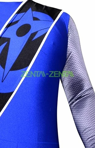 Shuriken Sentai Ninninger Blue Spandex Lycra Printed Costume 3 Shuriken Sentai Ninninger Blue Spandex Lycra Printed Costume - Image 3