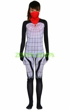 Silk Spider | Printed Silk Spider Woman Spandex Lycra Bodysuit With 3D Muscle...