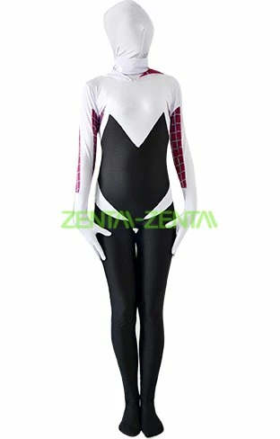 Spider Gwen Stacy | White And Black Zentai Costume No 3D Shades 2 Spider Gwen Stacy | White And Black Zentai Costume No 3D Shades - Image 2