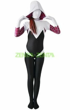 Spider Gwen Stacy | White And Black Zentai Costume No 3D Shades