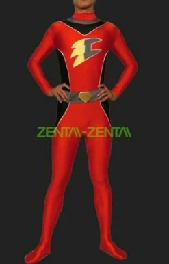 Super Hero Costume | Red And Black Catsuit