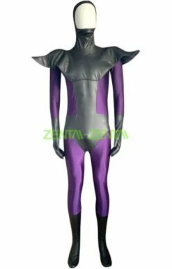 Super Skull Purple Spandex Lycra Matte Leather Costume With Cotton Padding