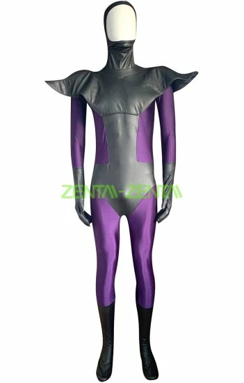 Super Skull Purple Spandex Lycra Matte Leather Costume With Cotton Padding 1 Super Skull Purple Spandex Lycra Matte Leather Costume With Cotton Padding