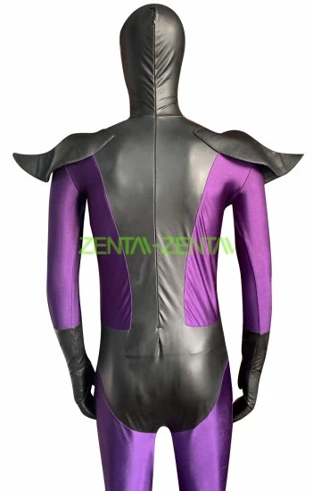 Super Skull Purple Spandex Lycra Matte Leather Costume With Cotton Padding 5 Super Skull Purple Spandex Lycra Matte Leather Costume With Cotton Padding - Image 5