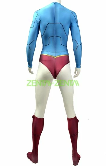 Super Woman Printed Spandex Lycra Costume With Cape 3 Super Woman Printed Spandex Lycra Costume With Cape - Image 3