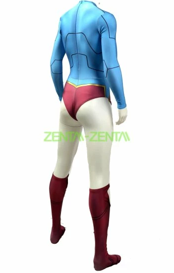 Super Woman Printed Spandex Lycra Costume With Cape 4 Super Woman Printed Spandex Lycra Costume With Cape - Image 4