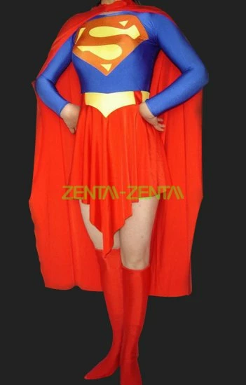 Superman! Blue And Red Lycra Spandex Super Hero Zentai Suits 1 Superman! Blue And Red Lycra Spandex Super Hero Zentai Suits
