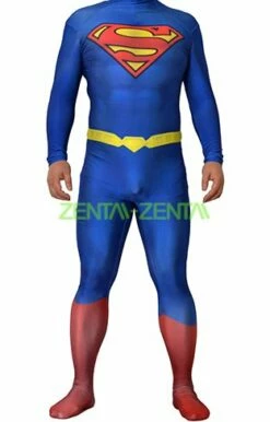 Superman Original Printed Spandex Lycra Costume With 3D Muscle Shading