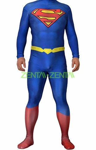 Superman Original Printed Spandex Lycra Costume With 3D Muscle Shading 1 Superman Original Printed Spandex Lycra Costume With 3D Muscle Shading