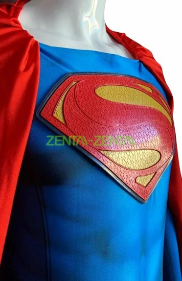 Superman Printed Spandex Lycra Costume With Chest Symbol And Red Cape 8 Superman Printed Spandex Lycra Costume With Chest Symbol And Red Cape - Image 8