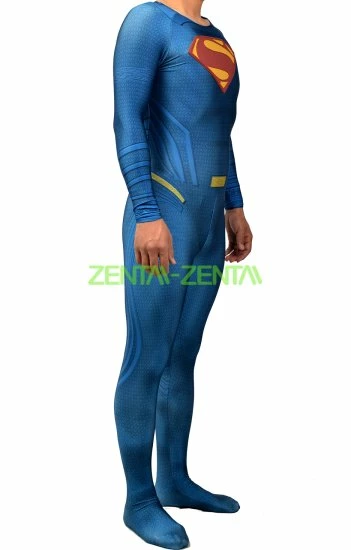 Superman Printed Spandex Lycra Costume Without Hood And Gloves 4 Superman Printed Spandex Lycra Costume Without Hood And Gloves - Image 4
