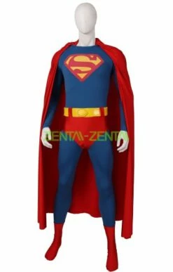 Superman Spandex Lycra Costume With Cape And Rubber Belt
