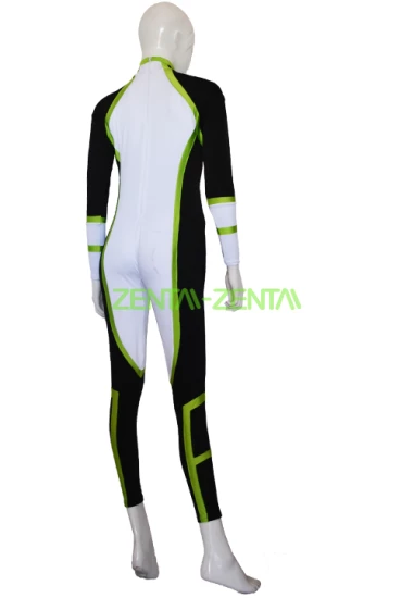 Tron Costume | Light Green Black And White Spandex Lycra Catsuit 2 Tron Costume | Light Green Black And White Spandex Lycra Catsuit - Image 2