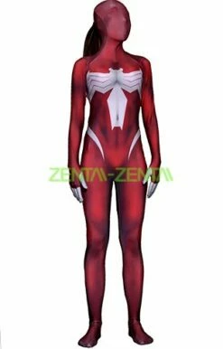 Ultimate Spider-Woman Printed Spandex Lycra Bodysuit With 3D Muscle Shades