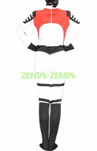 White And Red Captain Spandex Lycra Cosplay Zentai Suit 2 White And Red Captain Spandex Lycra Cosplay Zentai Suit - Image 2