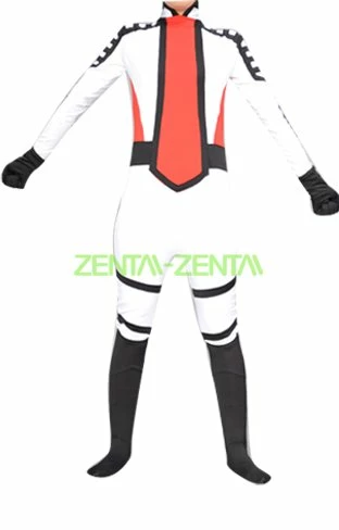 White And Red Captain Spandex Lycra Cosplay Zentai Suit 1 White And Red Captain Spandex Lycra Cosplay Zentai Suit