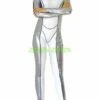 White And Silver Shiny Metallic Superhero Costume
