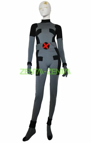 X-Force Deadpool Costume | Black And Dark Grey Spandex Lycra Zentai Suit 3 X-Force Deadpool Costume | Black And Dark Grey Spandex Lycra Zentai Suit - Image 3