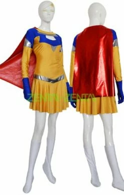 Yellow And Royal Blue Spandex Lycra Super Hero Dress Set